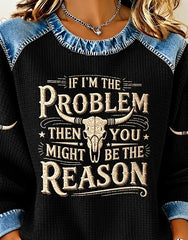 Vintage Text Letters Crew Neck Long Sleeve Sweatshirt