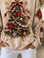 Vintage Christmas Crew Neck Long Sleeve Sweatshirt