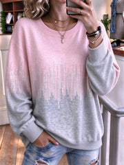 Casual Abstract Crew Neck Long Sleeve Sweatshirt