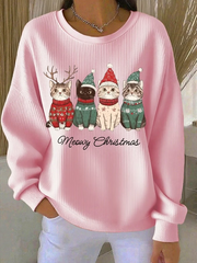 Casual Text Letters Crew Neck Long Sleeve Sweatshirt