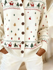 Vintage Regular Fit Casual Christmas Cardigan