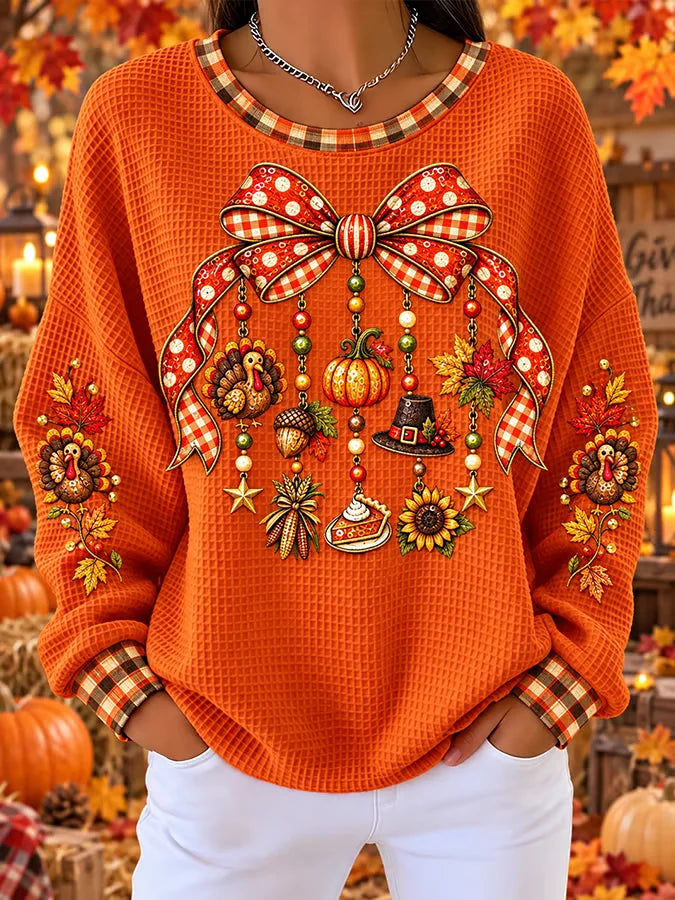 Casual Sunflower Crew Neck Long Sleeve Sweatshirt