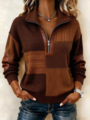Casual Abstract Stand Collar Long Sleeve Sweatshirt
