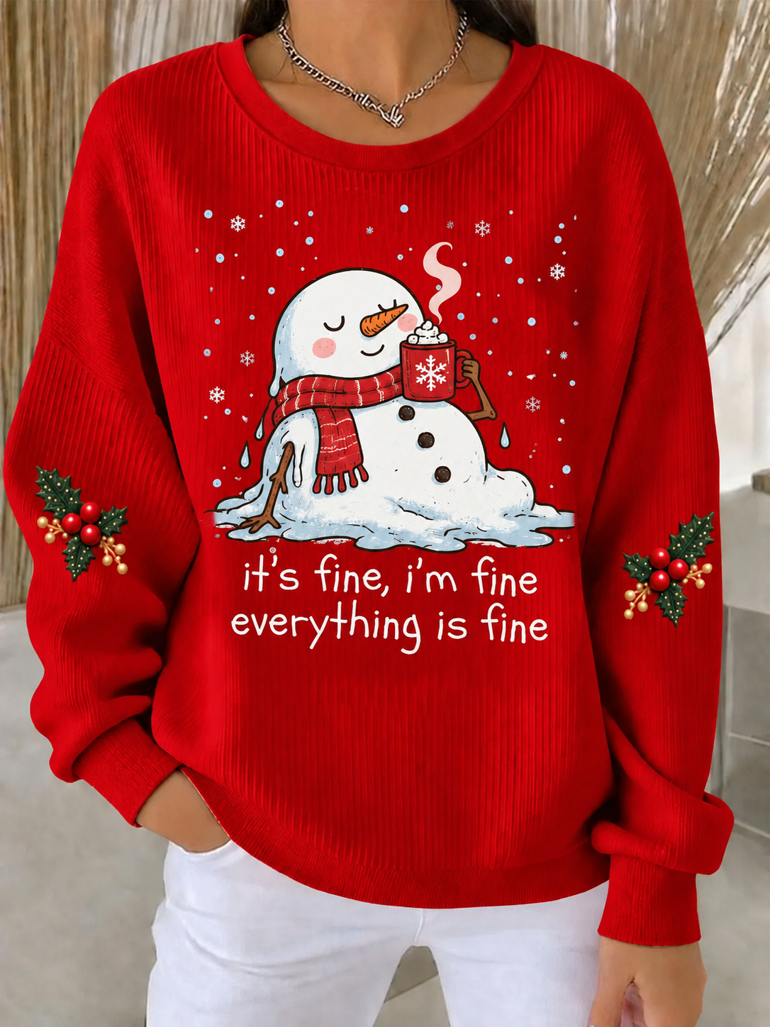 Casual Text Letters Crew Neck Long Sleeve Sweatshirt