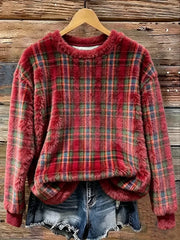 Plaid Printing Cozy Flannel Casual Sweatshirt