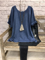 Daily Solid Crew Neck Short Sleeves Shirts