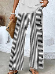 Striped Print Casual Pants