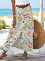 Summer Beach Floral Print Skirt