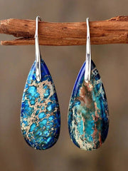 Bohemian Vintage Teardrop Stone Dangle Earrings