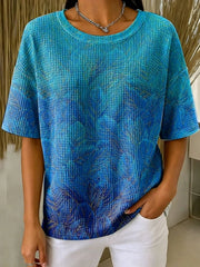 Casual Abstract Crew Neck Short Sleeve T-shirt