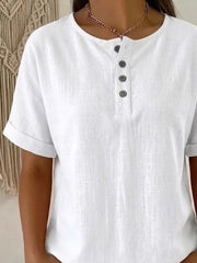 Vintage Plain Crew Neck Short Sleeve T-shirt