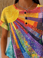 Vintage Pop Art Print Short Sleeve T-shirt