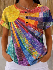 Vintage Pop Art Print Short Sleeve T-shirt