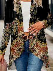 Ethnic Long Sleeves Medium Elasticity Loose Kimono