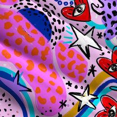 Cosmic Love Eyes Graffiti Wide Straps Maxi Dress