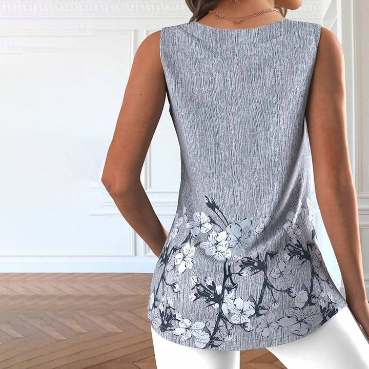 Vintage V-neck Floral Print Tank Top