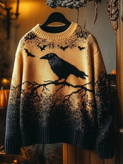 Gothic Crow Art Halloween Sweater