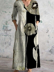 Abstract Print Vintage Dress