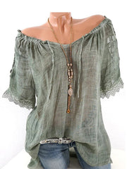 Casual Solid Color Short Sleeve Comfy T-Shirt