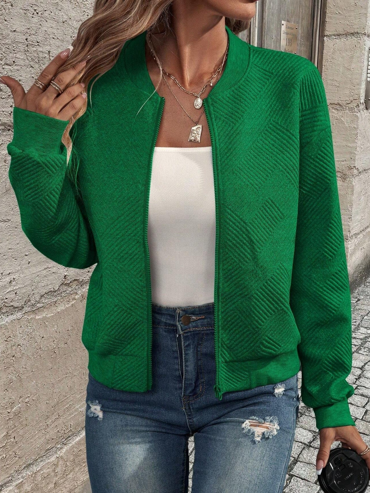 Plain Regular Long Sleeve Micro-elasticity Casual Loose Jacket