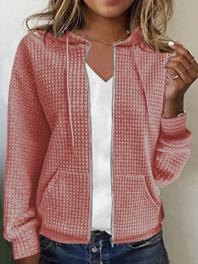 Plain Zipper Hoodie Casual Jacket