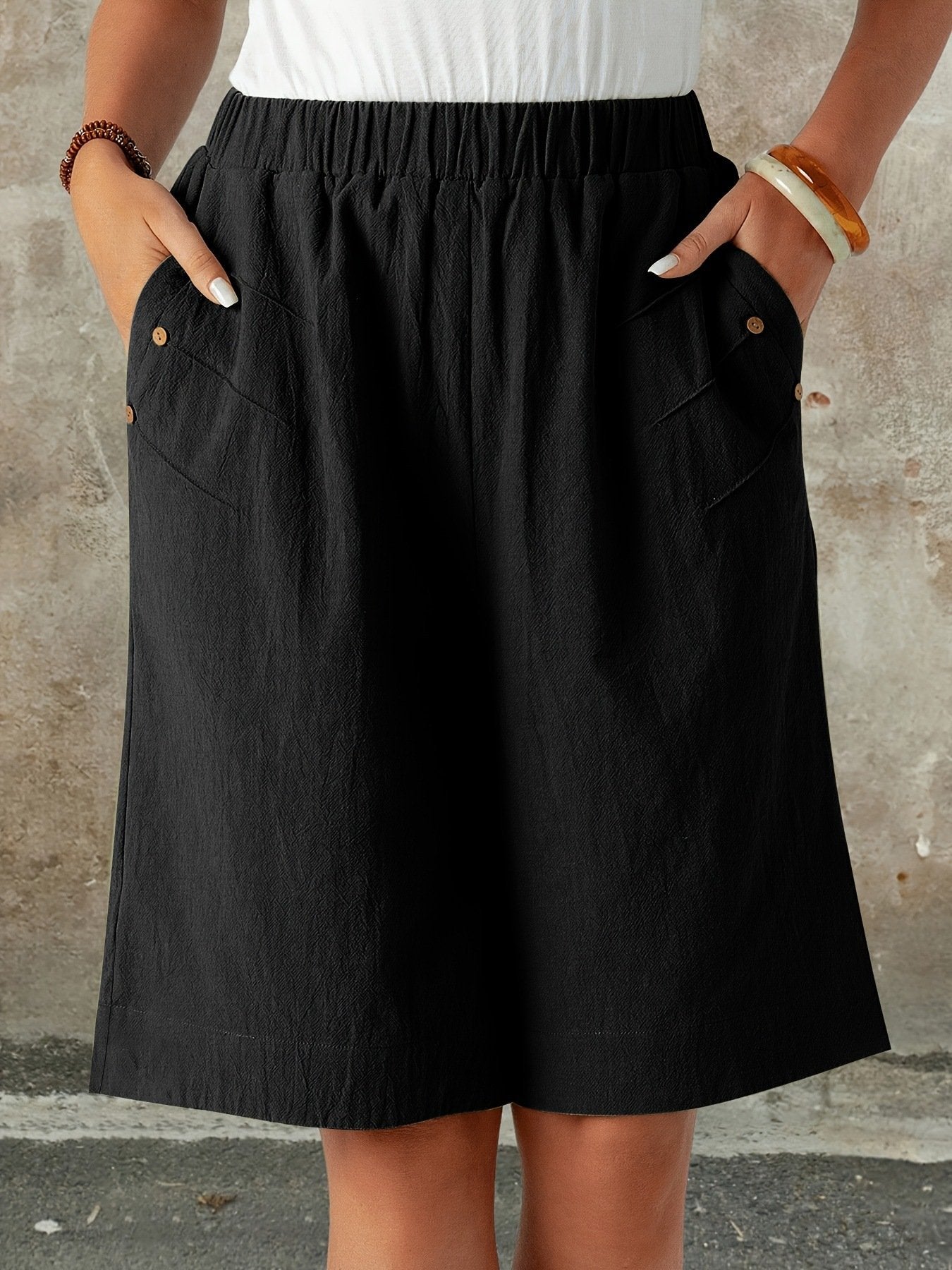 Casual Loose Fit Elegant Plain Pants Main image