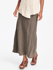 Cotton Casual Plain Maxi Skirt