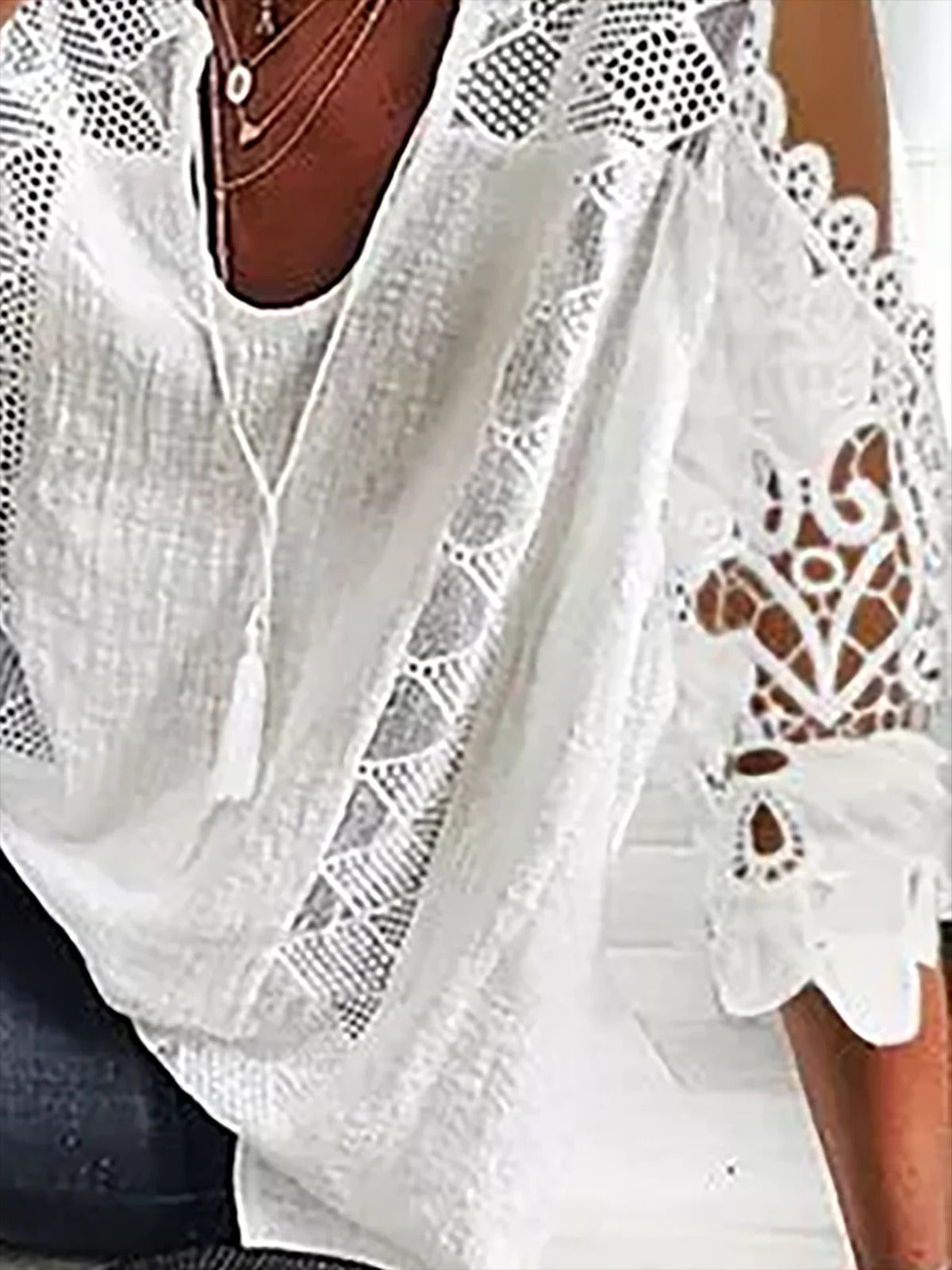 Plain Cold Shoulder Casual Blouse