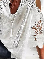 Plain Cold Shoulder Casual Blouse