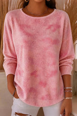 Women's Casual Ombre Crew Neck Long Sleeve Sweatshirt
