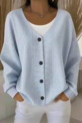 Women Casual Striped Long Sleeve Comfy Cardigan