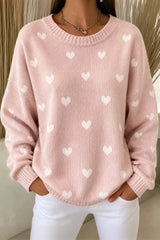 Women Casual Geometric Crew Neck Long Sleeve Sweater