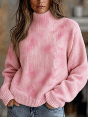 Women's Casual Ombre Turtleneck Pullover Sweater
