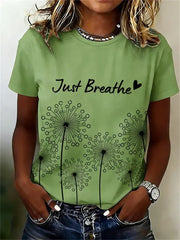 Green Vintage Round Neck Short Sleeve T-Shirt
