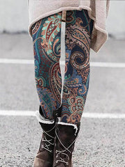 Floral Print Skinny Warm Legging