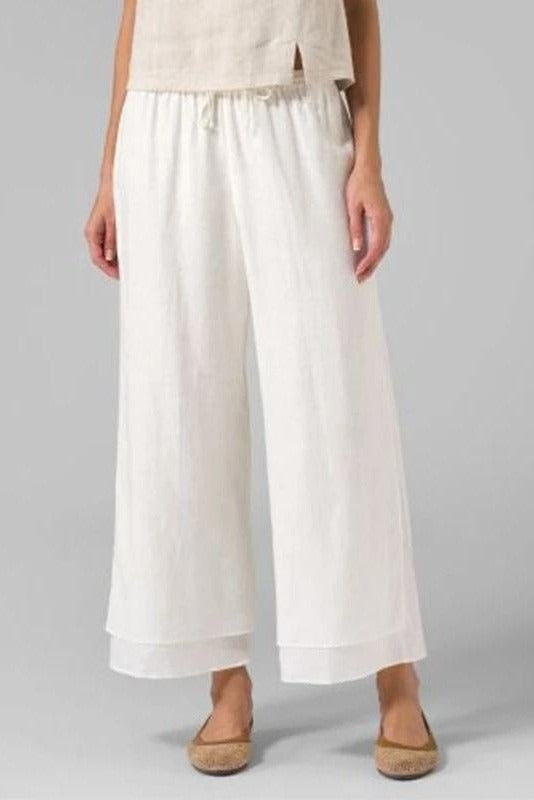 Women's Solid Color Layered Casual Plus Size Pants