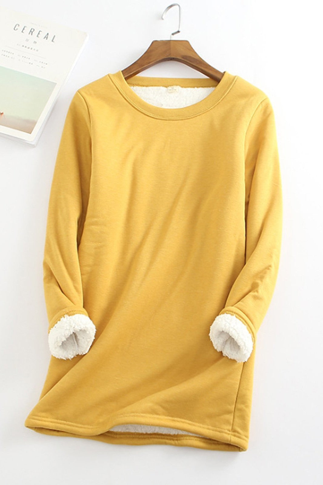 Solid Color Round Neck Long Sleeves Thermal Underwear