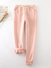 Solid Color with Pockets Casual Thermal Pants