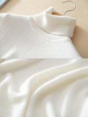 Solid Color Casual High Neck Long Sleeves Sweater