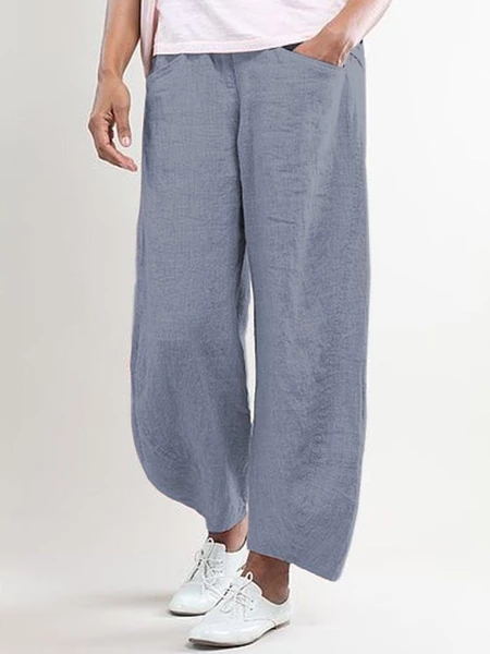 Women's Solid Color with Pockets Summer Loose Pants