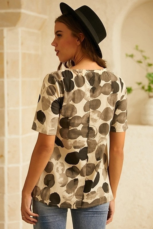 Tie-dye Vintage Round Neck Short Sleeves T-shirt